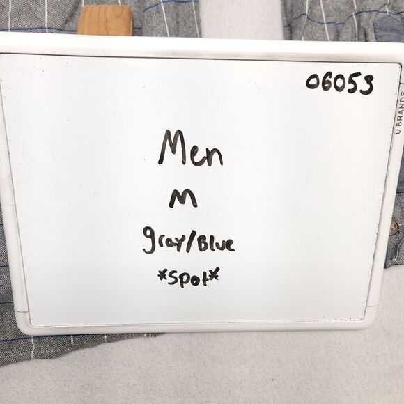 HLYW Windowpane Casual Flannel Button Up Shirt Mens Size Medium M Gray - Picture 9 of 10